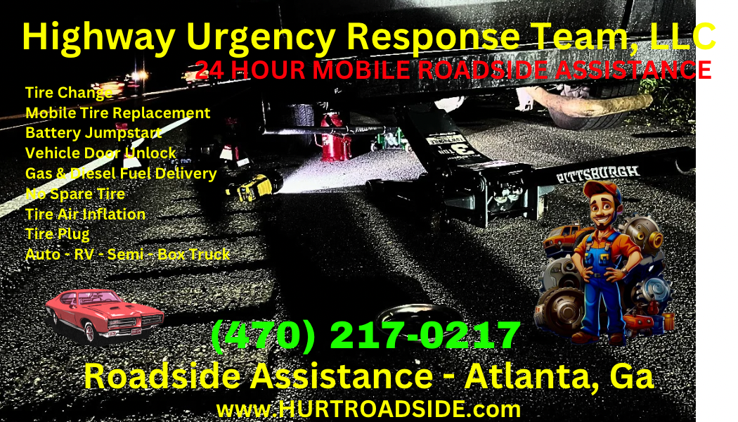 Highway Urgency Response Team 24 hour mobile roadside assistance flyer